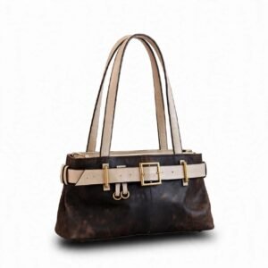OGINI Buckle-Belt Genuine Leather Shoulder Bag