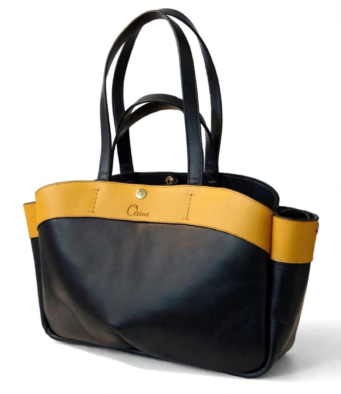 OGINI Button-Clasp Genuine Leather Tote - Image 5