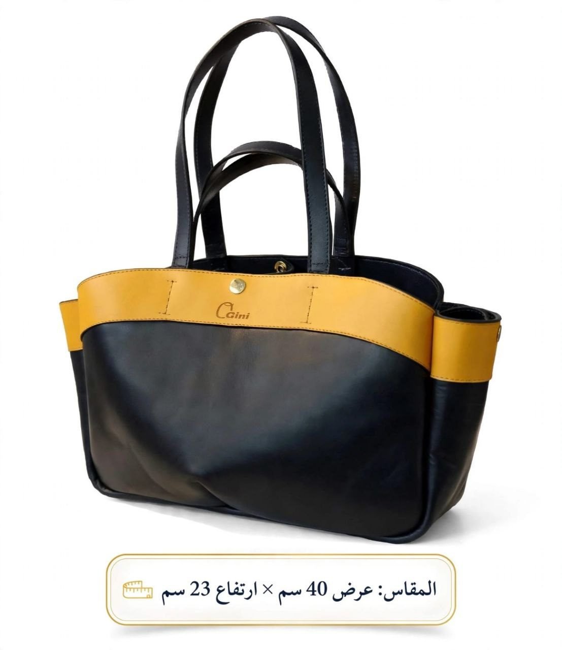 OGINI Button-Clasp Genuine Leather Tote - Image 4