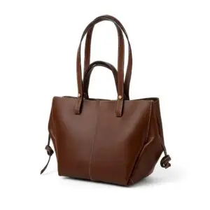 OGINI Side-Tie Genuine Leather Shoulder Tote