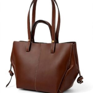 OGINI Side-Tie Genuine Leather Shoulder Tote